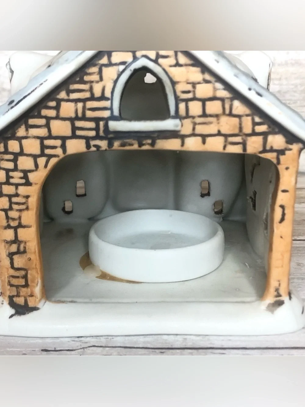 Lefton Vintage 1986 Colonial Village Church Tealight Candle Holder Marika 05817